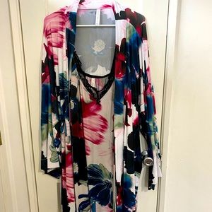 Cacique by Lane Bryant Floral Chemise & Robe Set